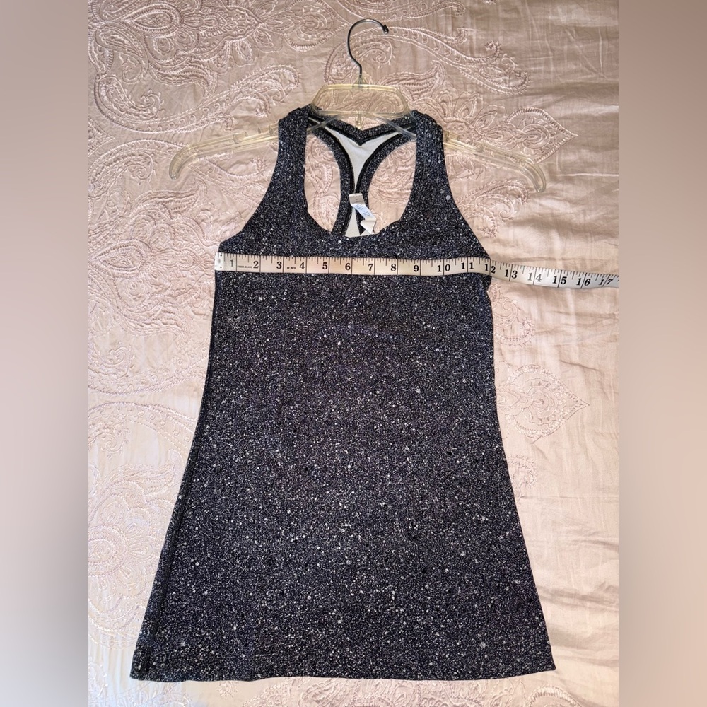 Lululemon Cool Racerback II in Mini Splatter White Black Size 4 - Picture 7 of 9